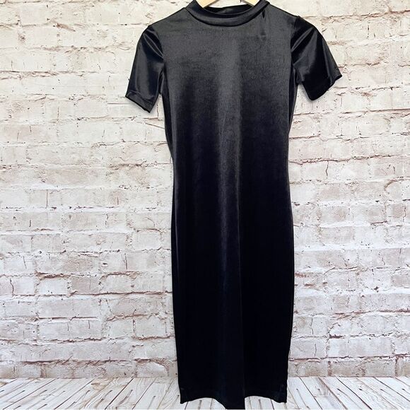 Zara stretch velvet midi dress bodycon - Picture 1 of 6